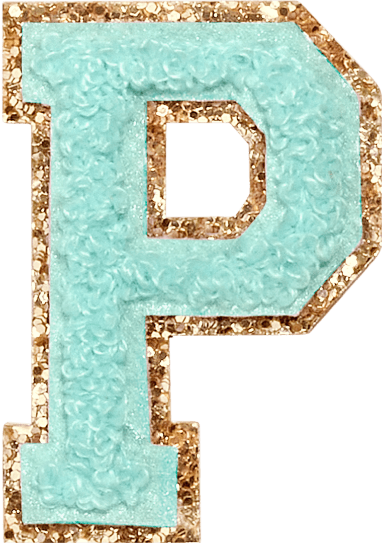 Cotton Candy Glitter Varsity Letter Patch