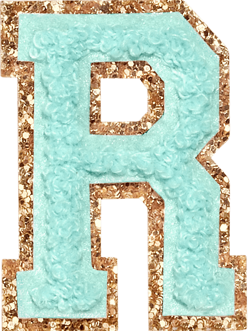 Cotton Candy Glitter Varsity Letter Patch