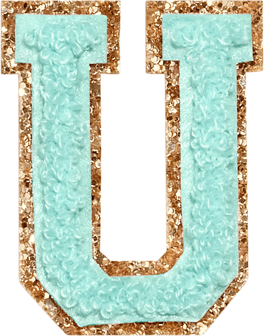Cotton Candy Glitter Varsity Letter Patch