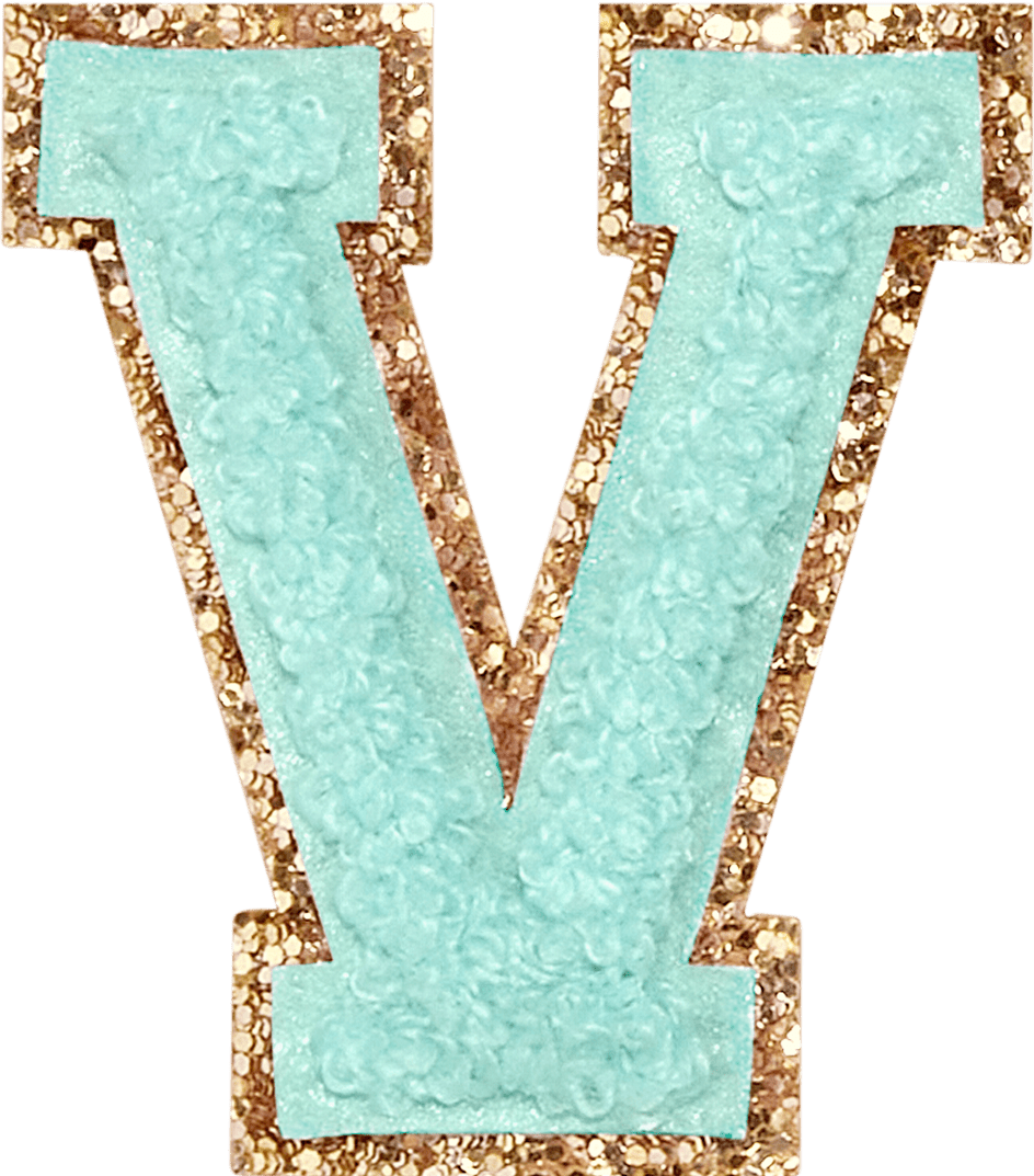 Cotton Candy Glitter Varsity Letter Patch