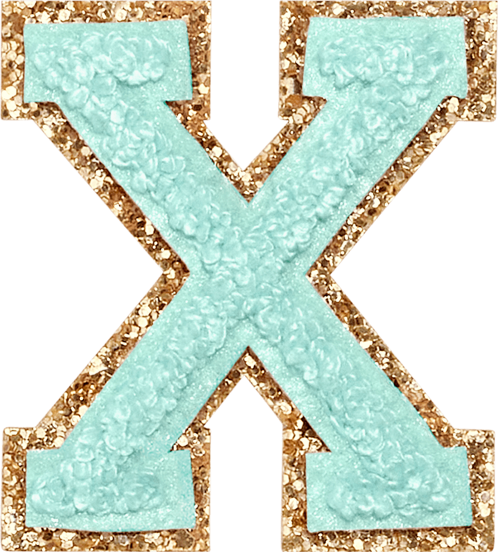 Cotton Candy Glitter Varsity Letter Patch