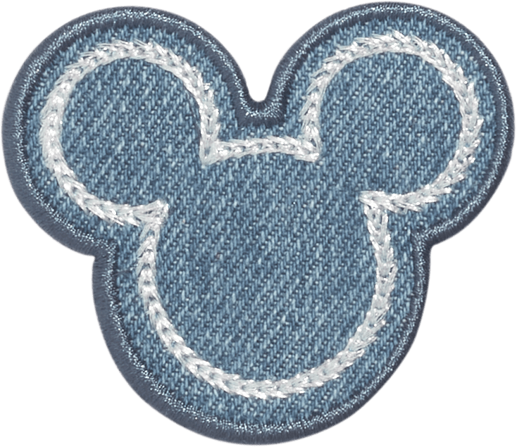 Denim Mickey Mouse Silhouette Patch