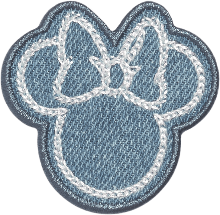 Denim Minnie Mouse Silhouette Patch