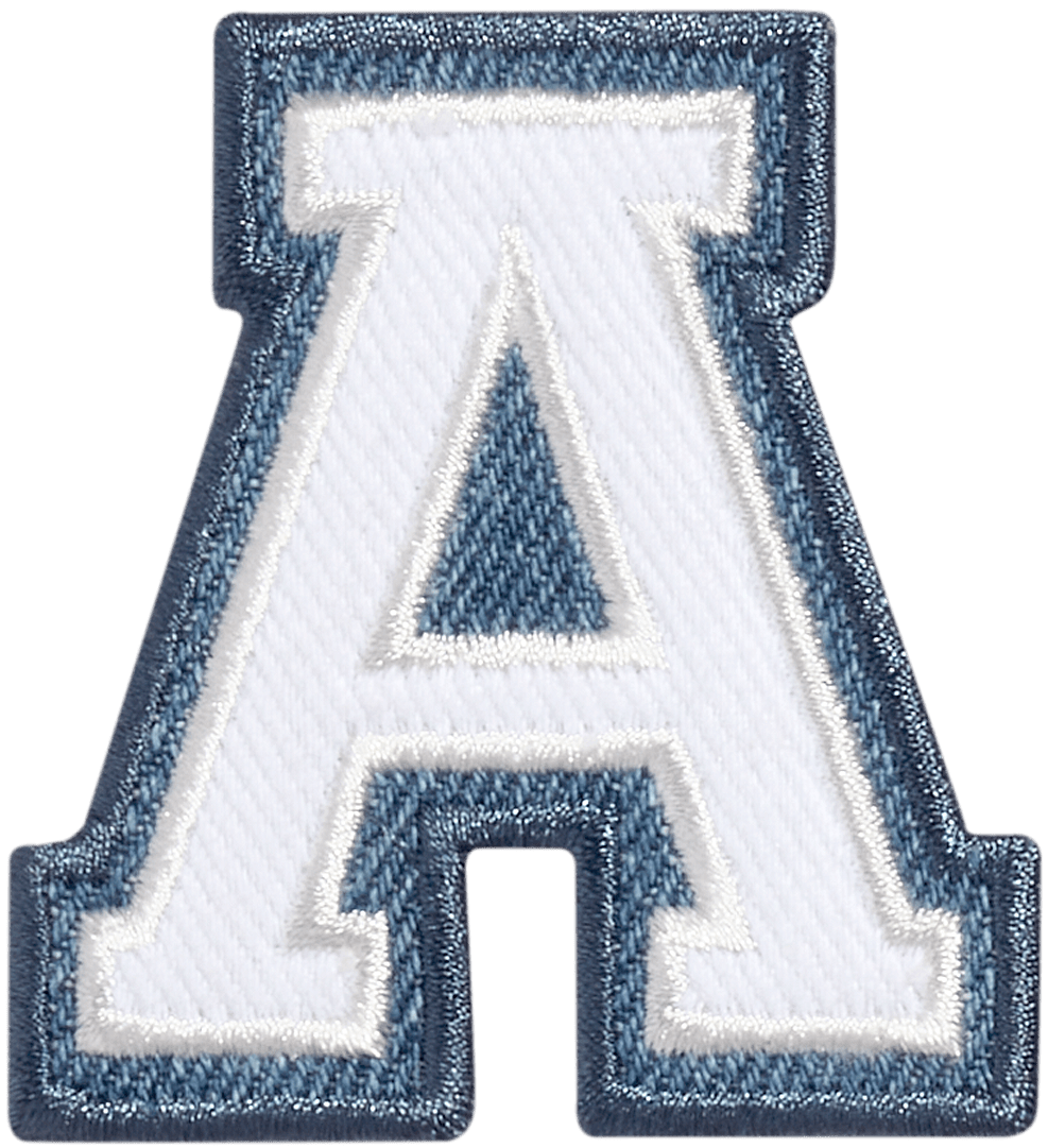 Denim Varsity Letter Patch
