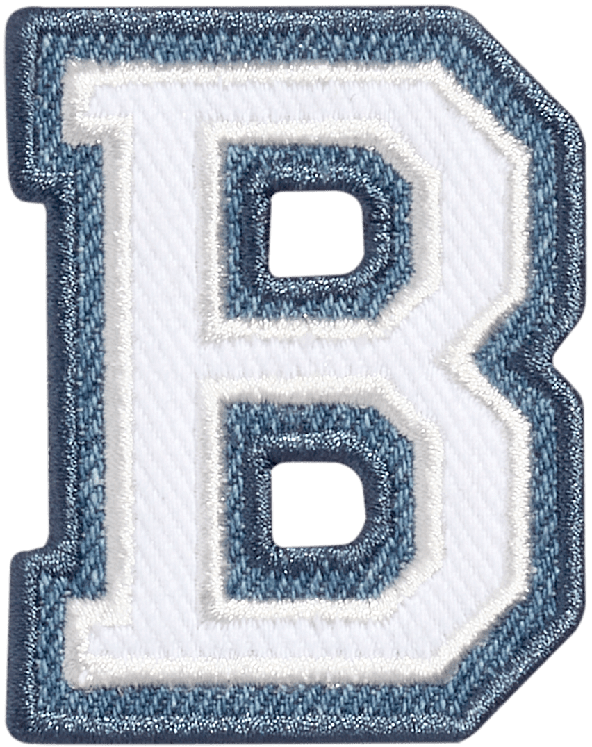 Denim Varsity Letter Patch