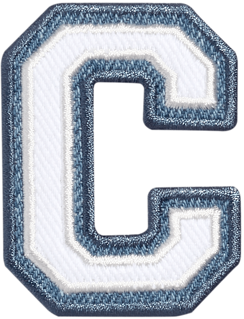 Denim Varsity Letter Patch