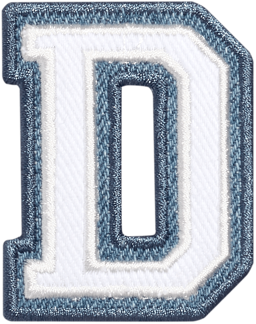 Denim Varsity Letter Patch