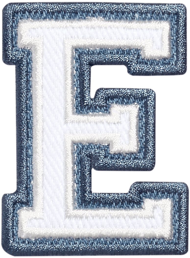 Denim Varsity Letter Patch