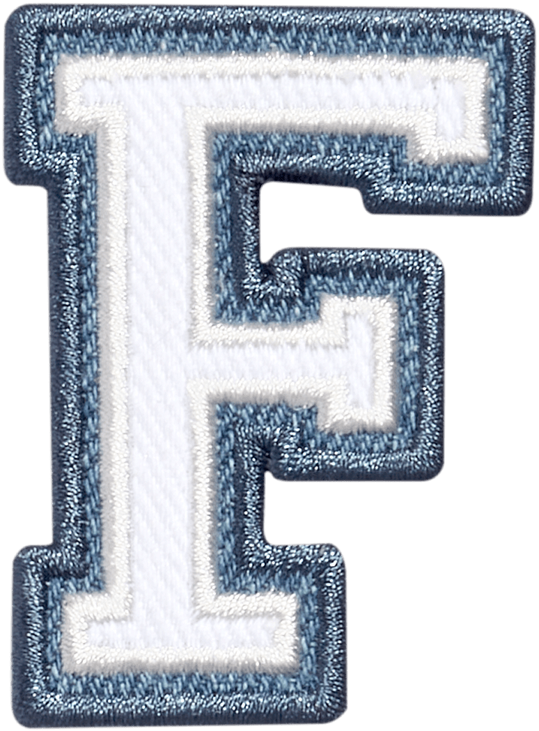 Denim Varsity Letter Patch
