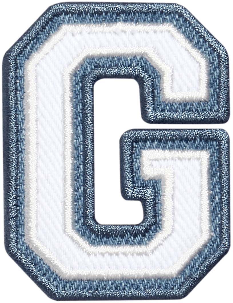 Denim Varsity Letter Patch
