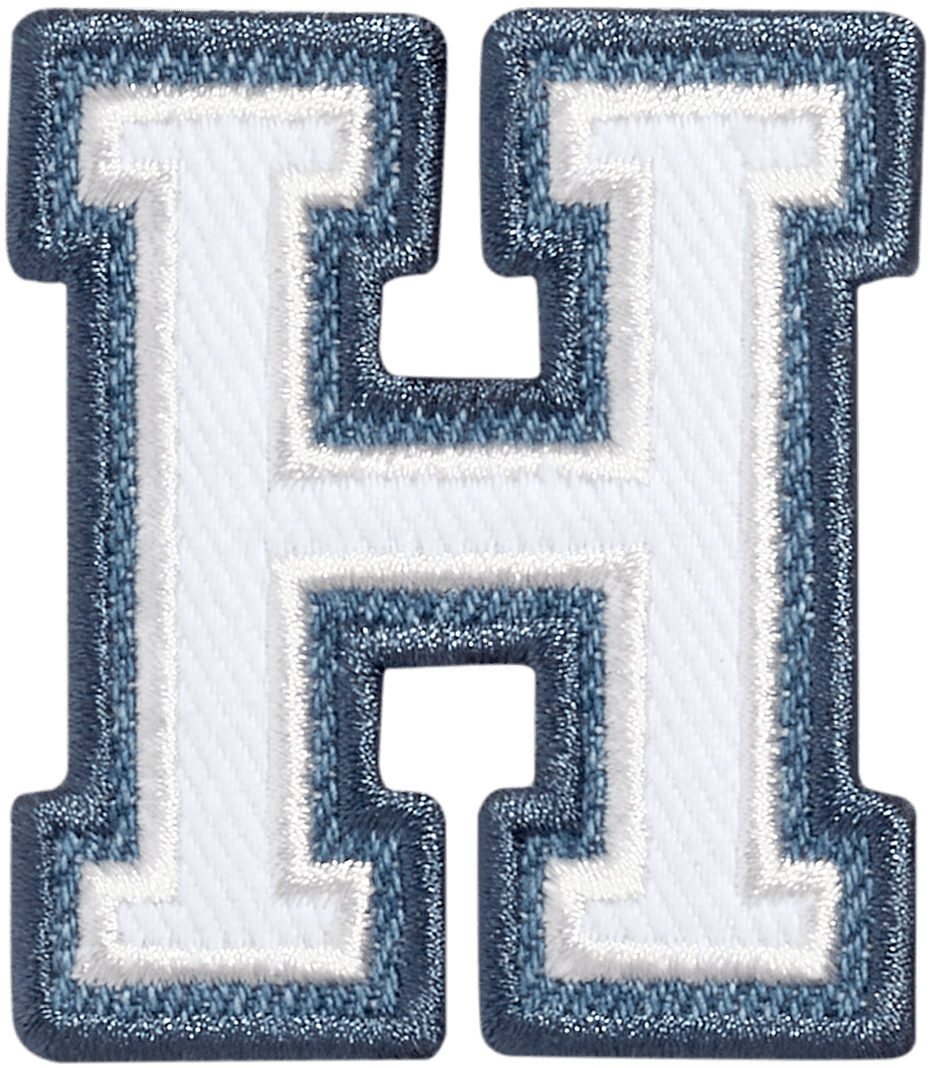 Denim Varsity Letter Patch