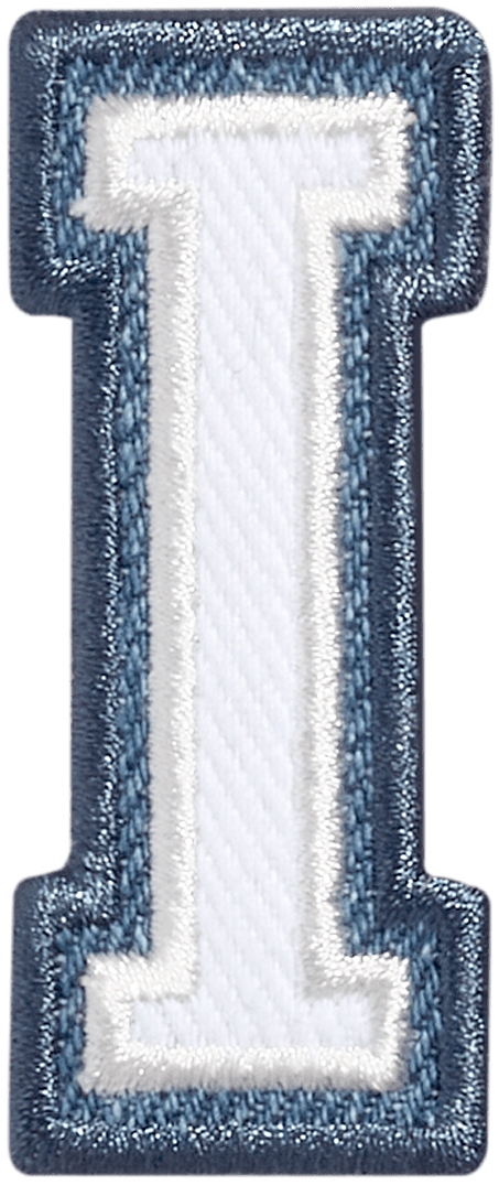 Denim Varsity Letter Patch