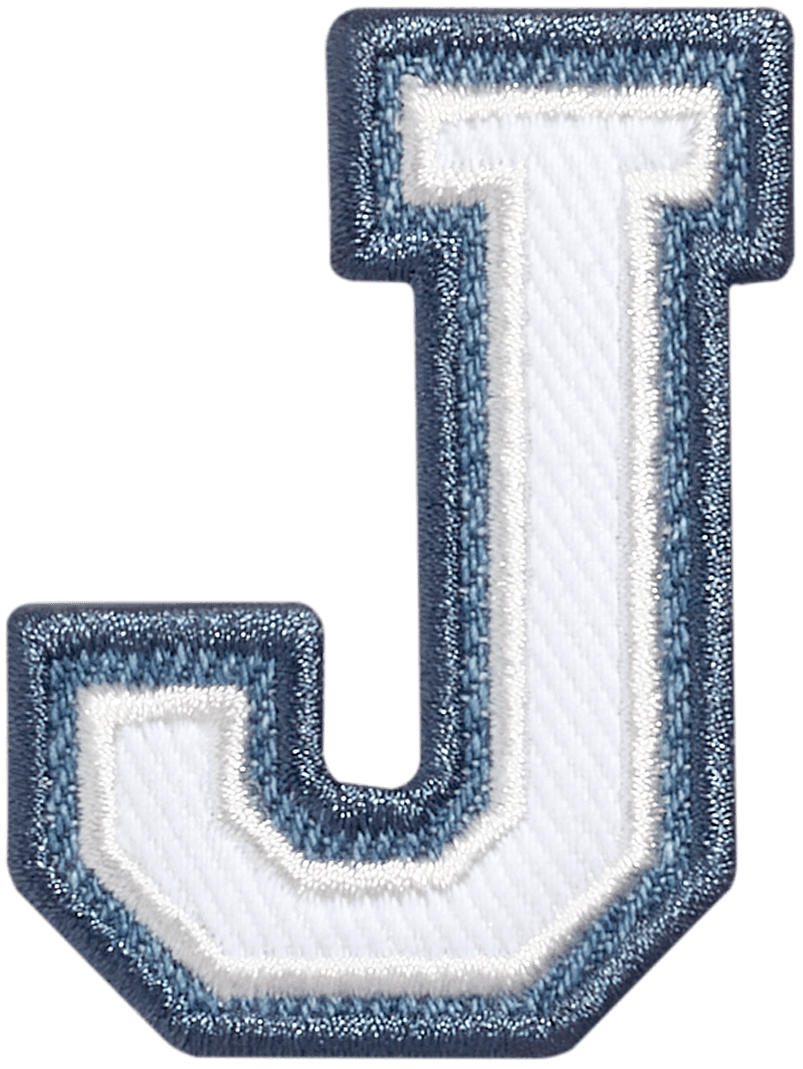 Denim Varsity Letter Patch
