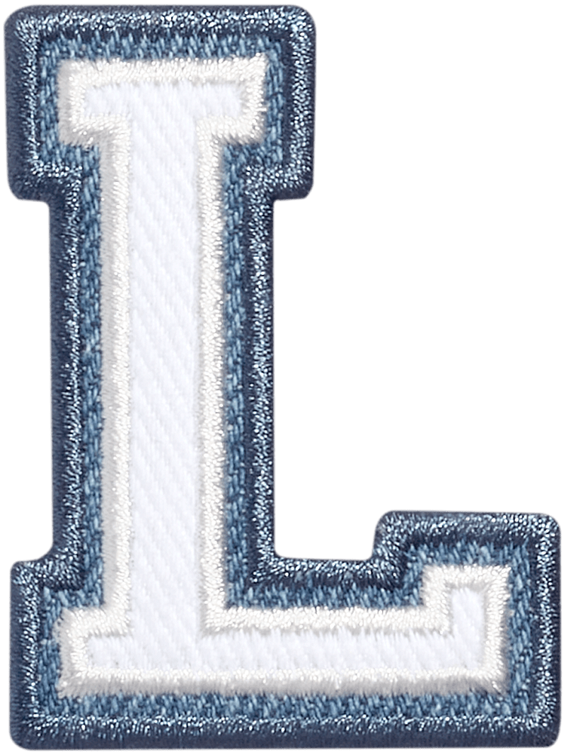 Denim Varsity Letter Patch