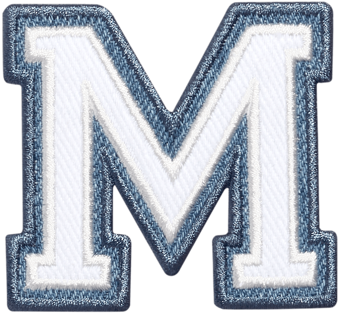 Denim Varsity Letter Patch