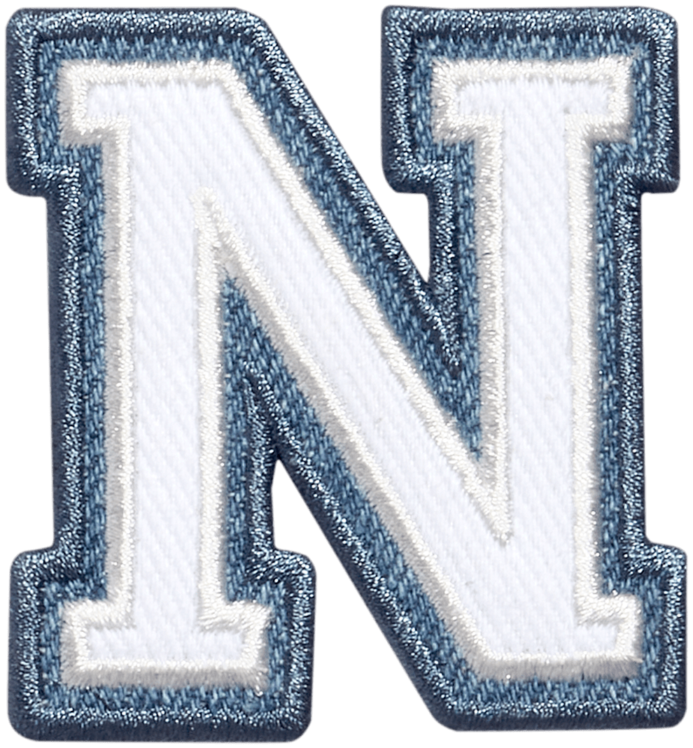 Denim Varsity Letter Patch