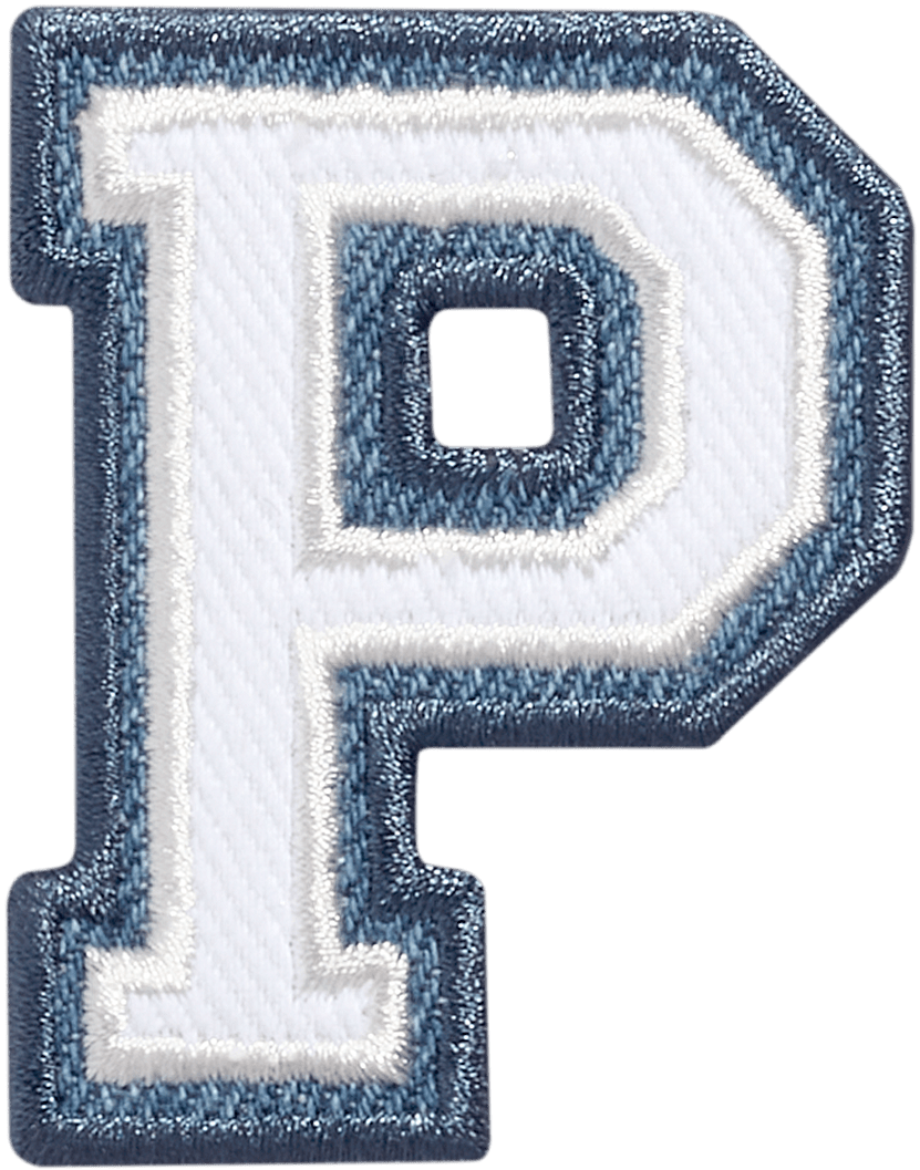 Denim Varsity Letter Patch