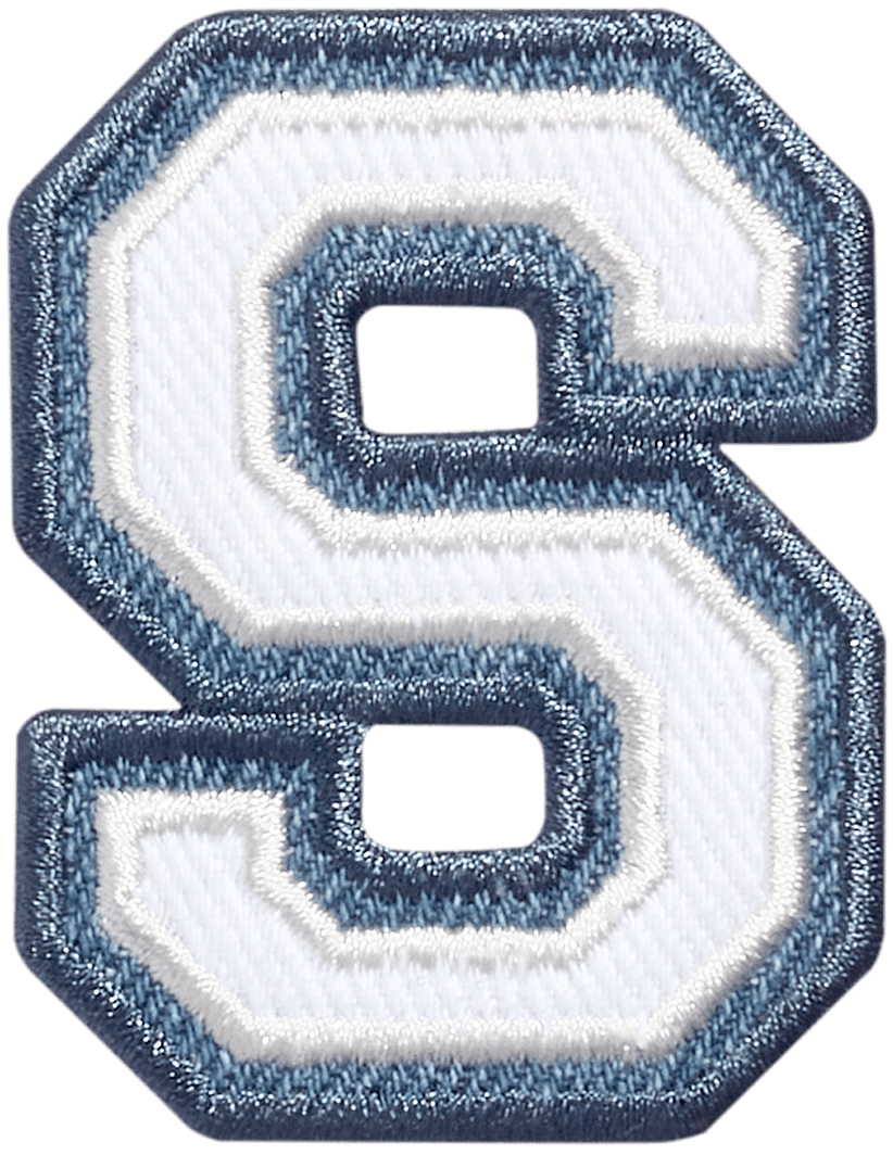 Denim Varsity Letter Patch