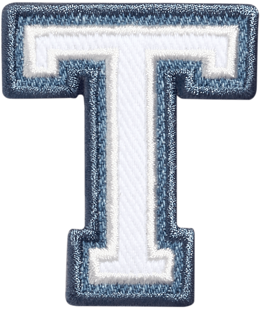 Denim Varsity Letter Patch