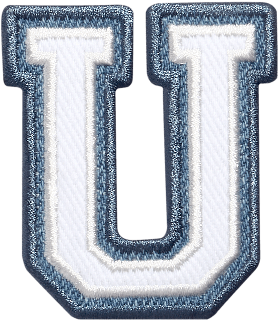 Denim Varsity Letter Patch