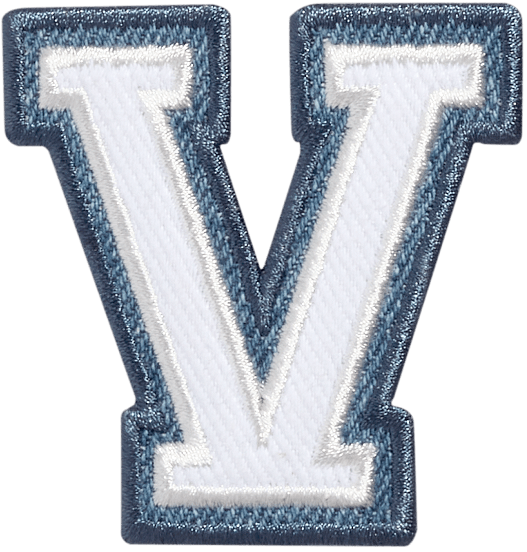 Denim Varsity Letter Patch