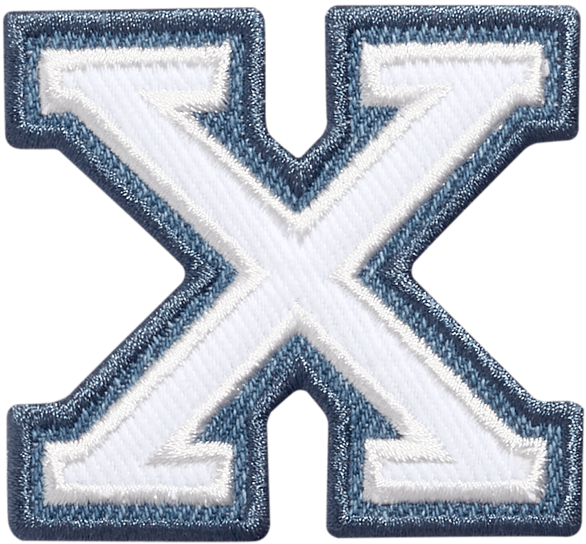 Denim Varsity Letter Patch