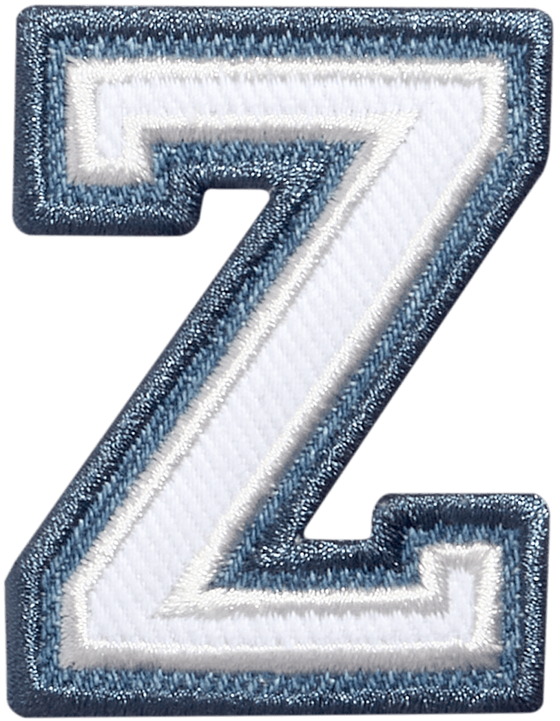 Denim Varsity Letter Patch