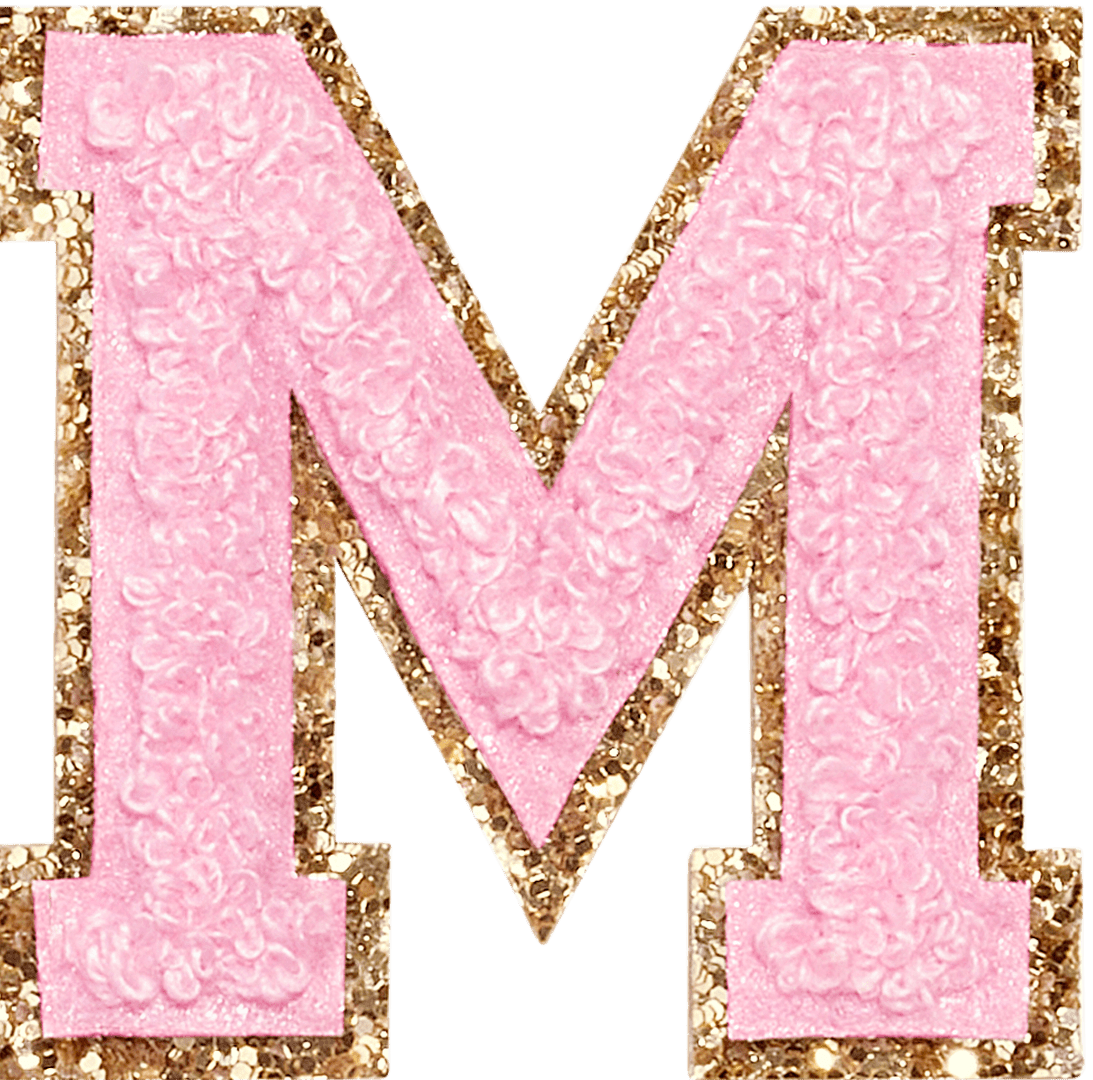 Flamingo Glitter Varsity Letter Patch