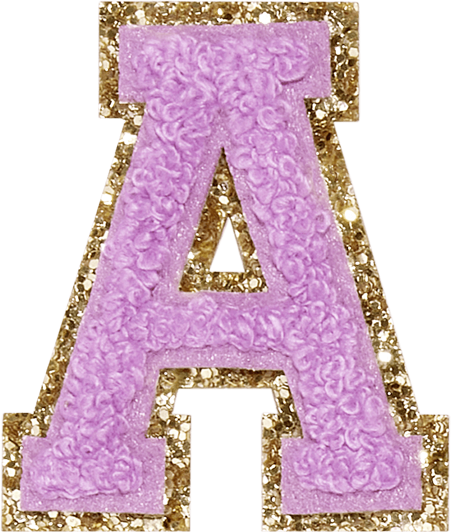 Grape Glitter Varsity Letter Patch