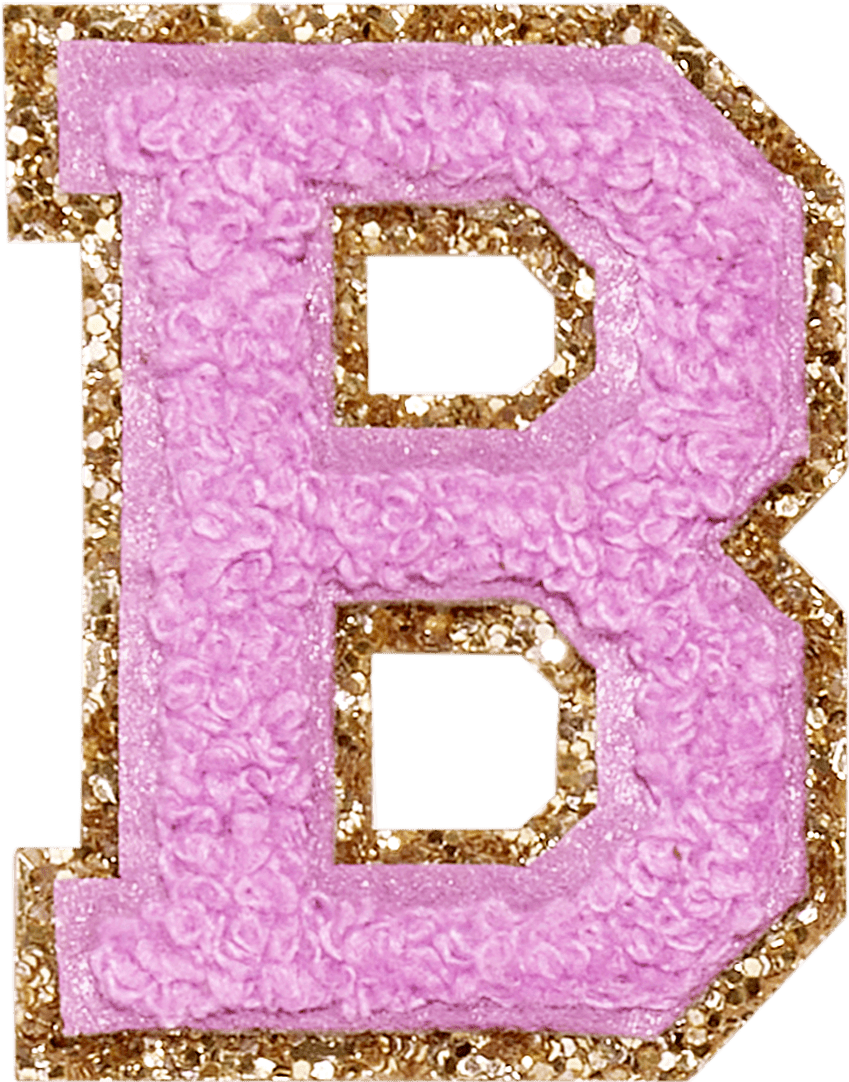 Grape Glitter Varsity Letter Patch