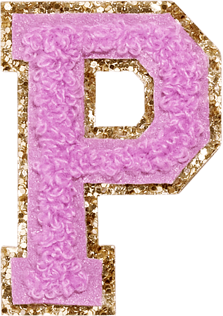 Grape Glitter Varsity Letter Patch
