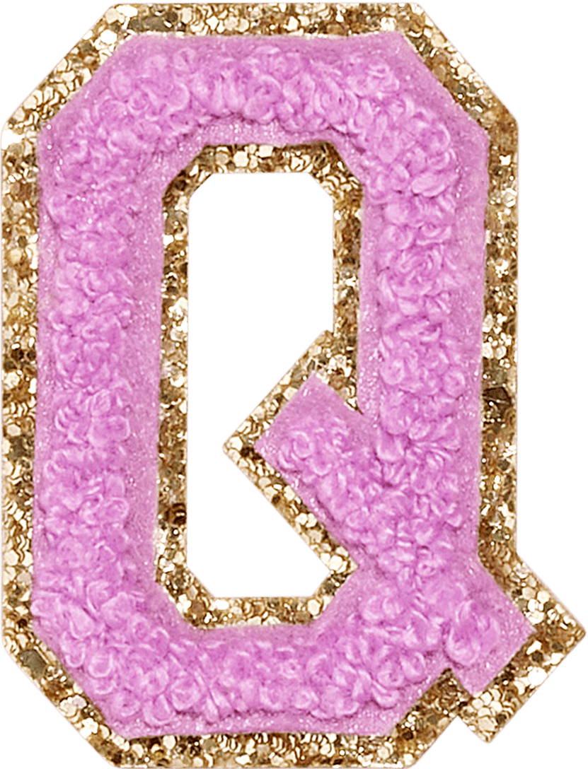 Grape Glitter Varsity Letter Patch