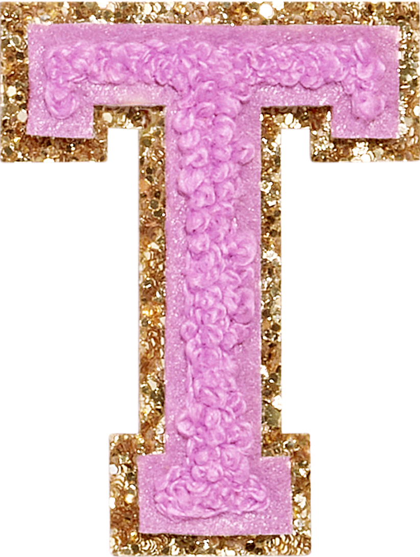 Grape Glitter Varsity Letter Patch
