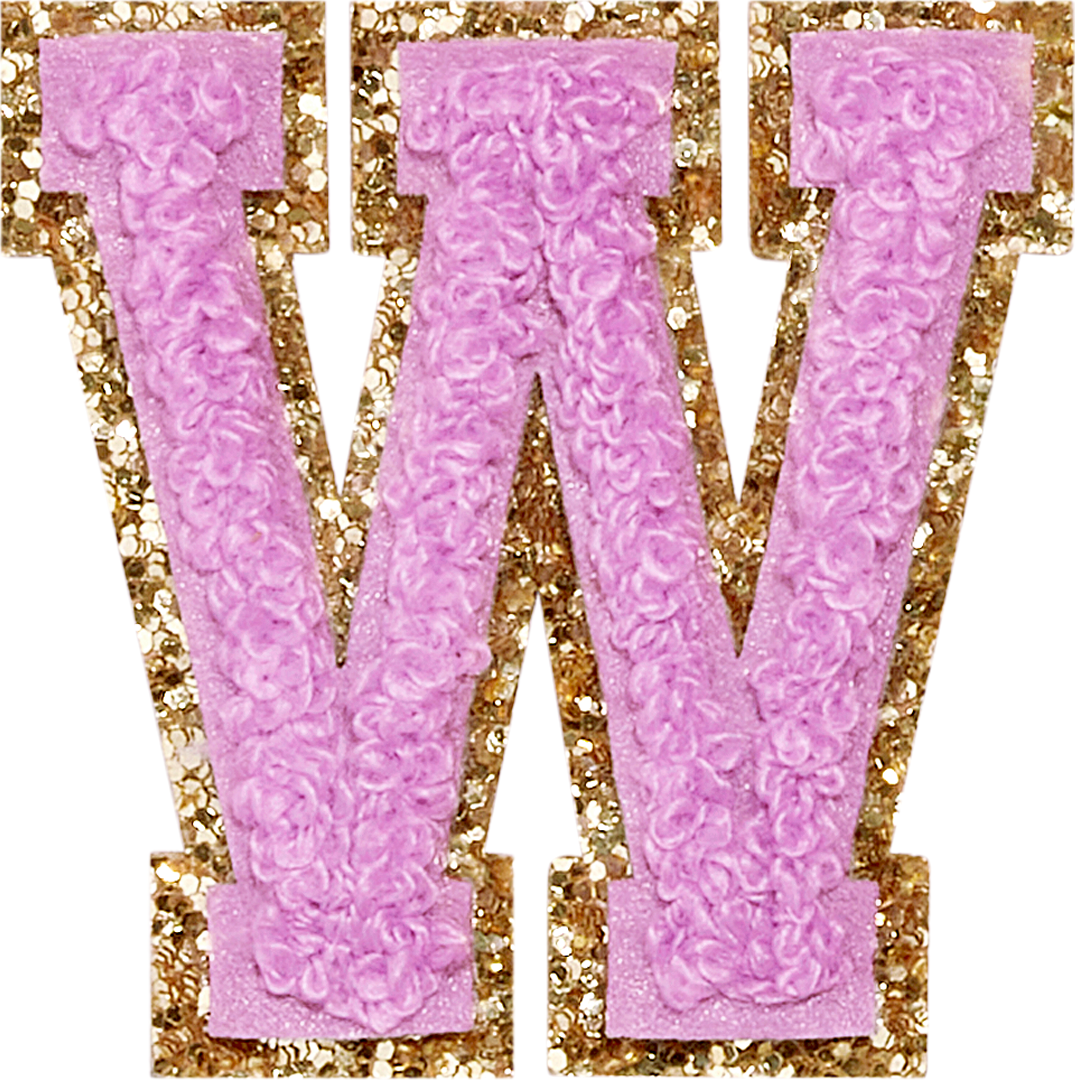 Grape Glitter Varsity Letter Patch