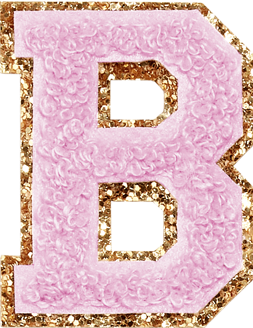 Lilac Glitter Varsity Letter Patch
