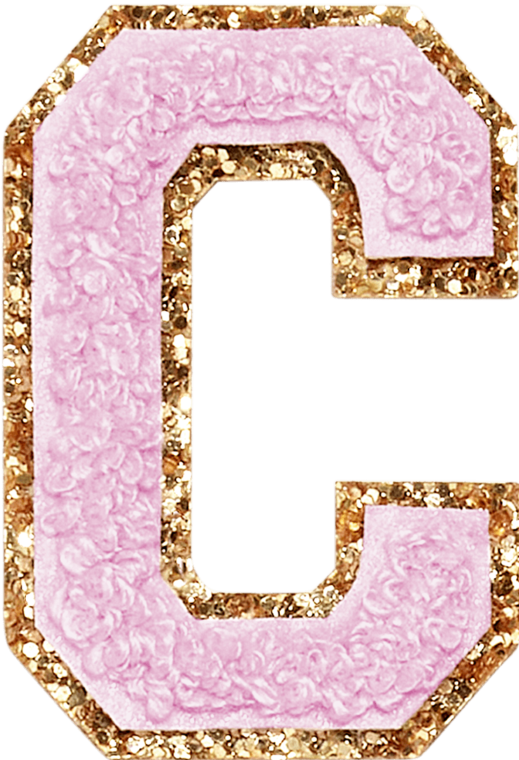 Lilac Glitter Varsity Letter Patch
