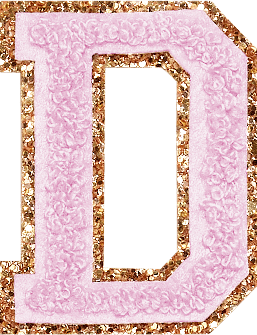 Lilac Glitter Varsity Letter Patch