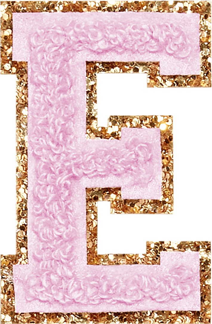 Lilac Glitter Varsity Letter Patch