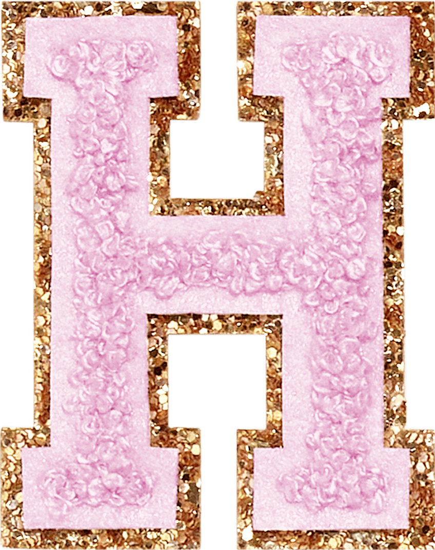 Lilac Glitter Varsity Letter Patch