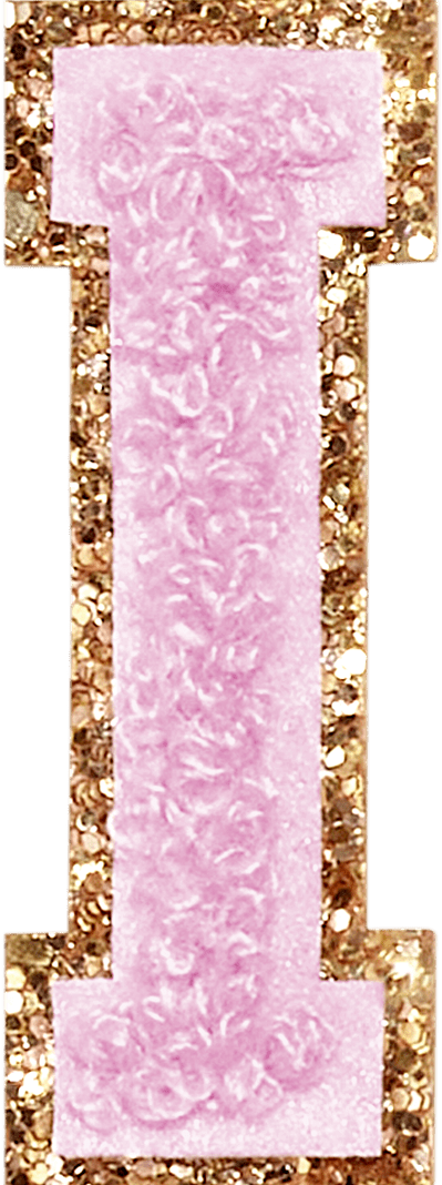 Lilac Glitter Varsity Letter Patch