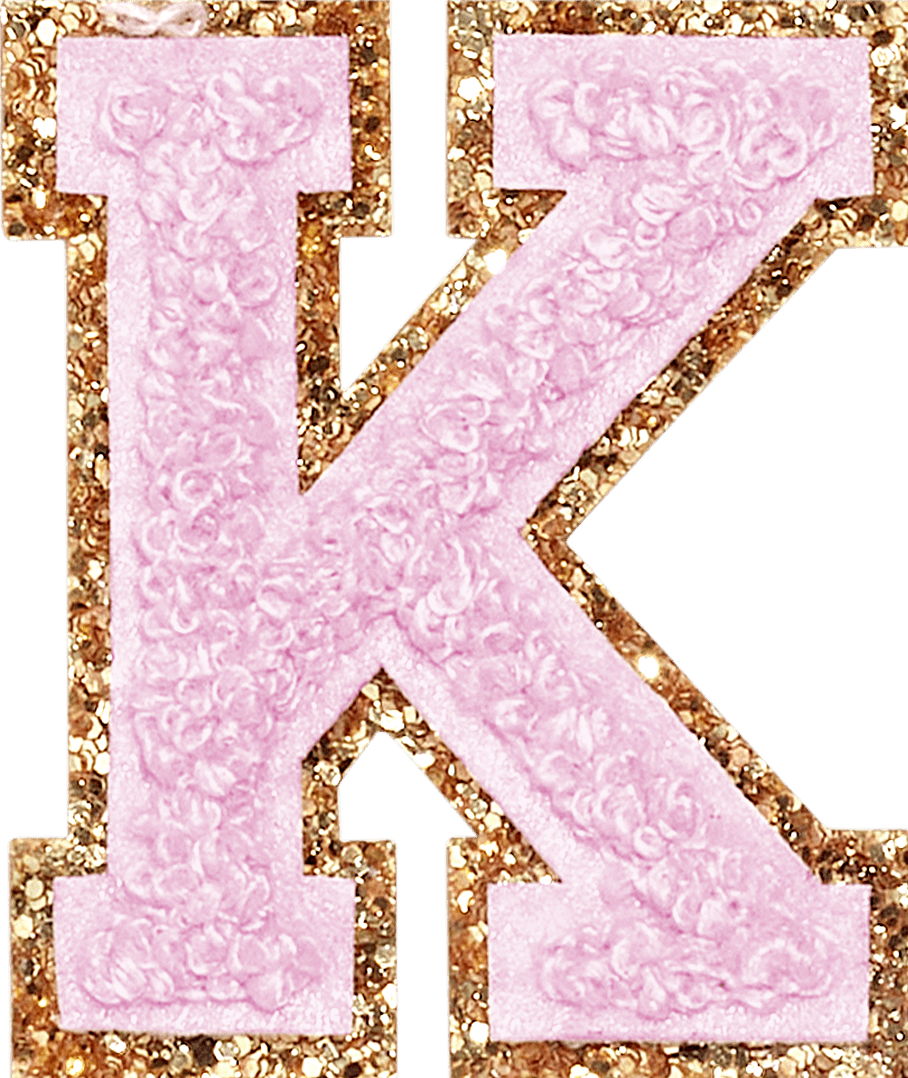 Lilac Glitter Varsity Letter Patch