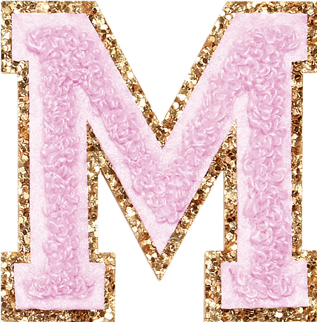 Lilac Glitter Varsity Letter Patch