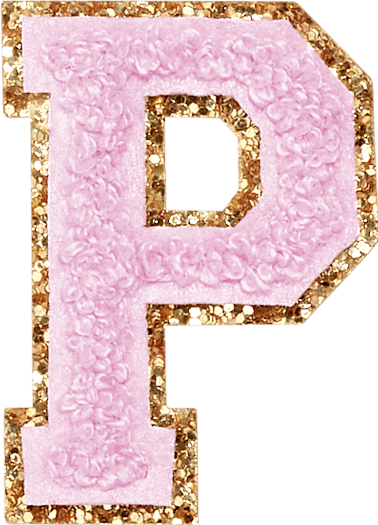 Lilac Glitter Varsity Letter Patch