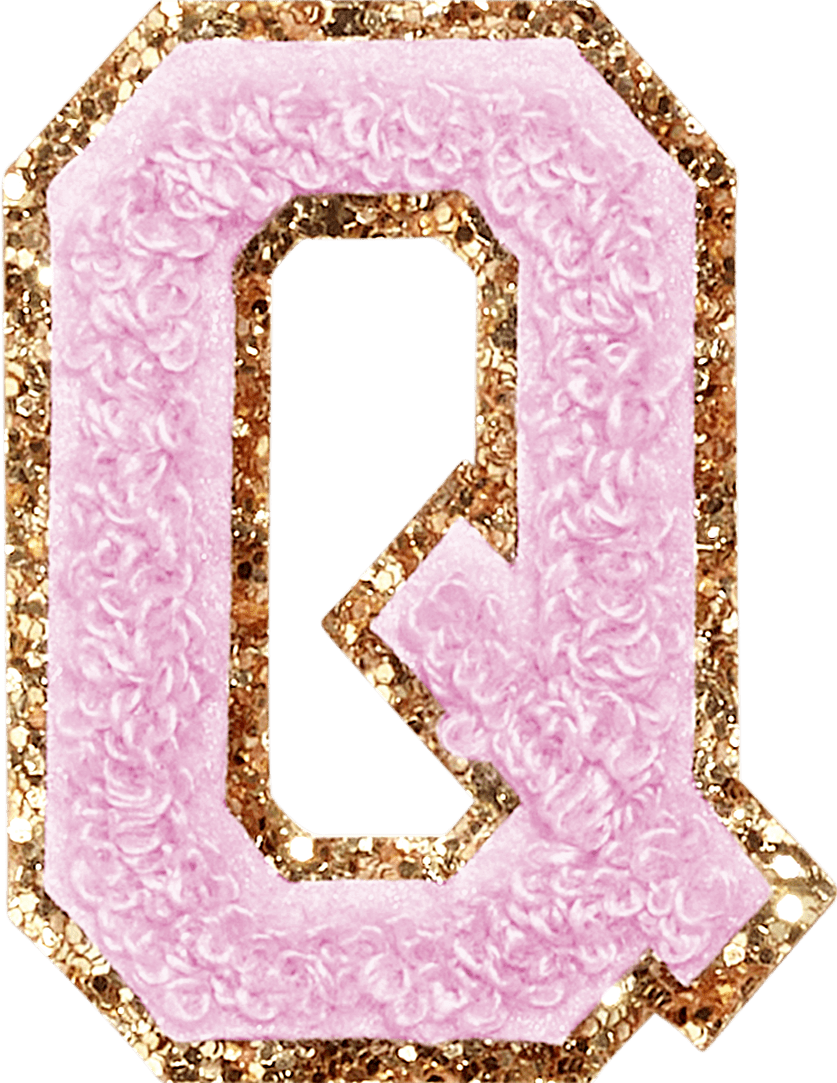 Lilac Glitter Varsity Letter Patch
