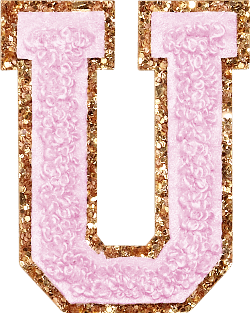 Lilac Glitter Varsity Letter Patch