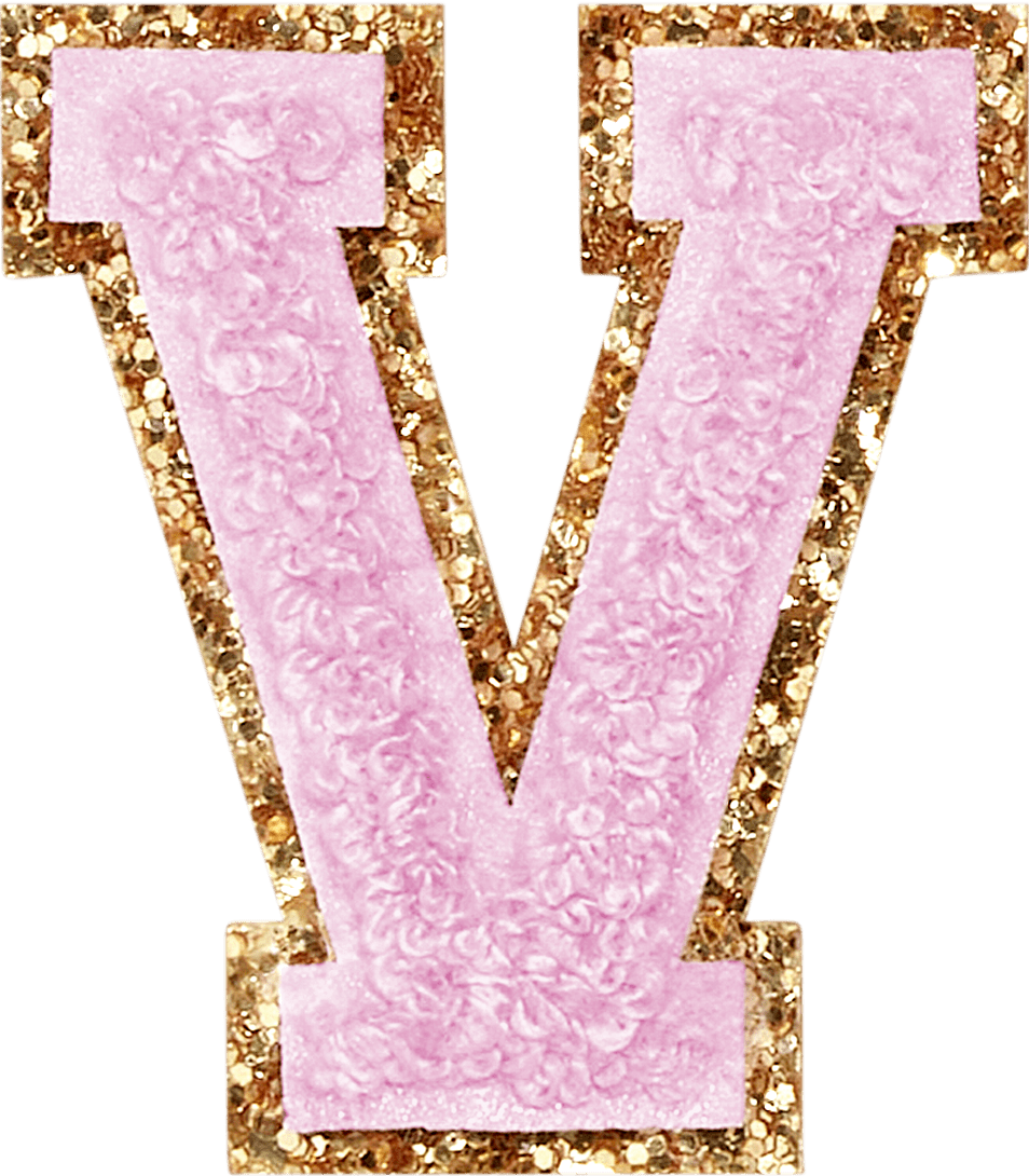 Lilac Glitter Varsity Letter Patch