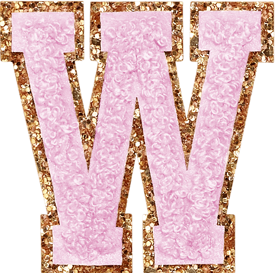 Lilac Glitter Varsity Letter Patch