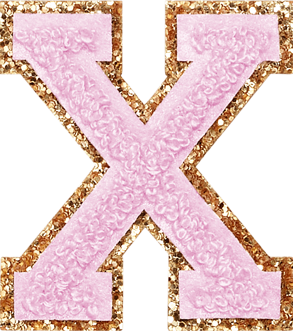 Lilac Glitter Varsity Letter Patch