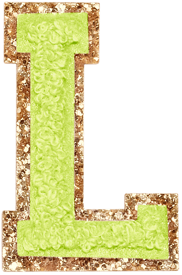 Lime Glitter Varsity Letter Patch