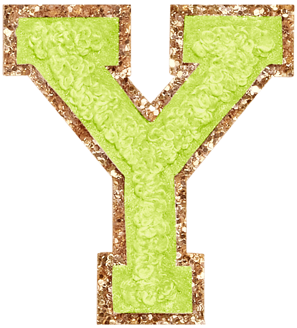 Lime Glitter Varsity Letter Patch